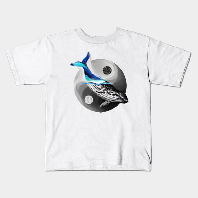 Yin Yang Sea Kids T-Shirt by IvanJoh